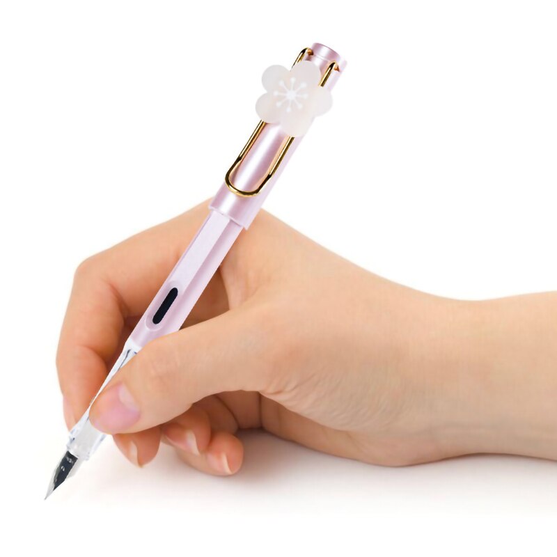 Fountain Pen 0.5mm Pen 2 Color Available Cute Style Pens Get 2 Ink Capsules For Student Kawaii Brush Pen Set School Supplies