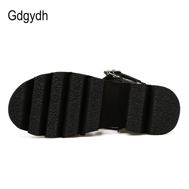 Gdgydh Chunky Hak Sandalen Vrouw Platform Punk Schoenen Zomer Open Teen Schoenen Vrouwelijke Blok Hak Mode Klinknagel Korting