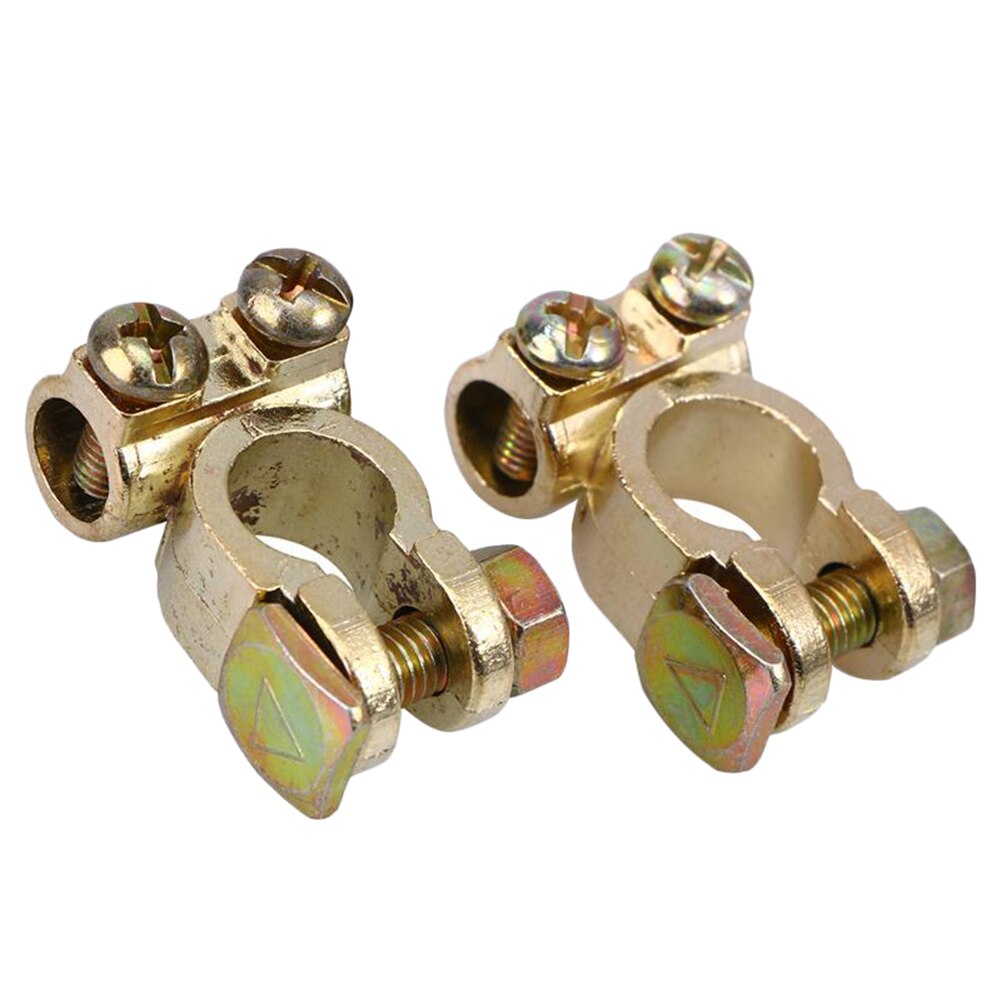 2Pcs Positive + Negative Car Vehicle Alloy Battery Terminal End Clamp Connector