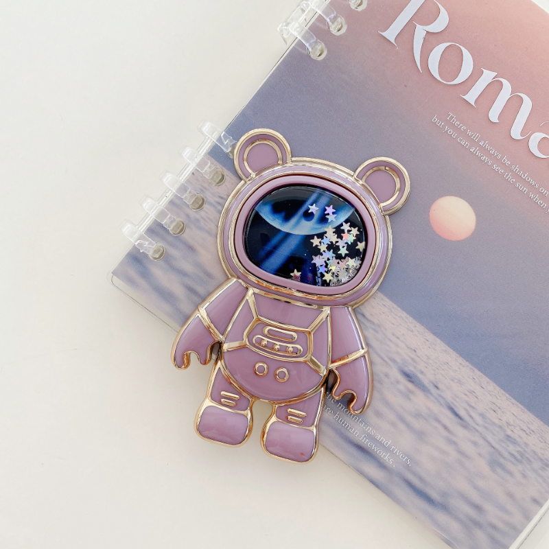 Faltbare Desktop Halterung Kawaii Cartoon Ständer Nette Flüssigkeit Treibsand Astronaut Ständer Halter Telefon Halter Schreibtisch Zubehör: Himmel-Blau
