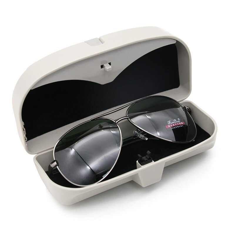 Multifunktionel bilbrilleetui solbrilleholder 4 farver abs magnetisk bil solskærmsbrille arrangørholder med 2 kortspor