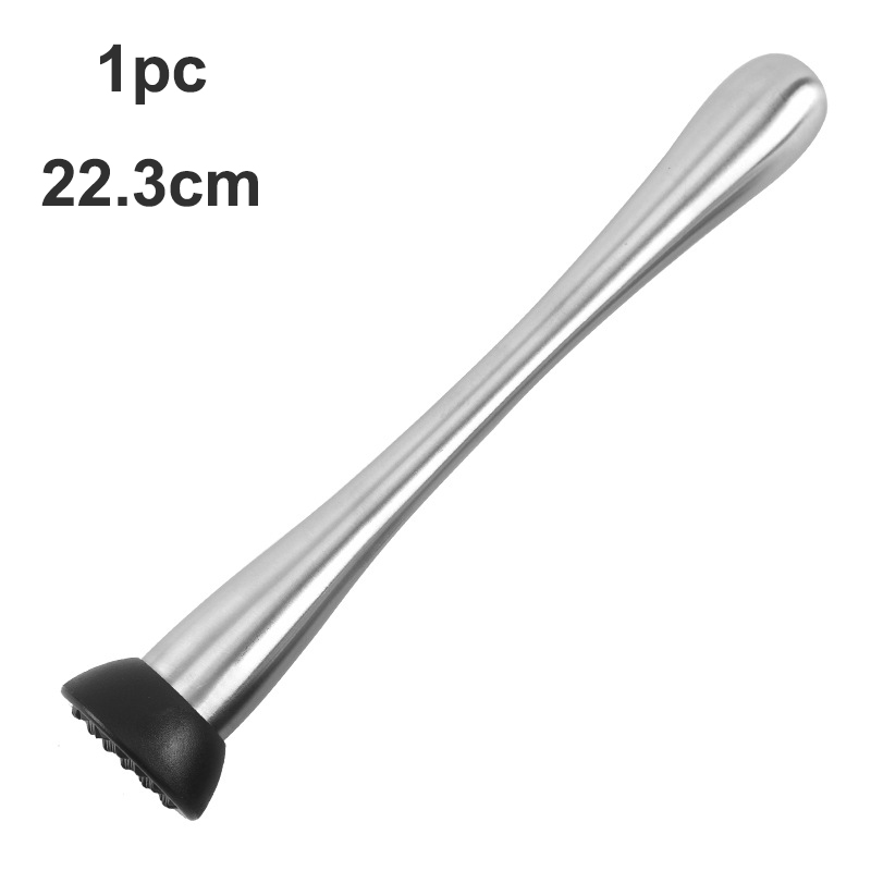 2pc Stainless Fruit Muddlers Caipirinha Pestles Cocktail Ice Hammer Crushed Popsicle Lemon Squeeze Tool Bar Tool Kitchen Gadgets: 1pc 22.3cm