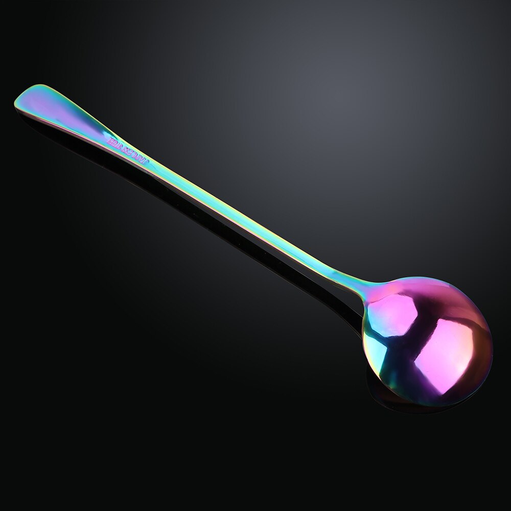 Hilife rund form långhandtag spoontableware sked hem kökice kaffesked 18.5 cm rostfritt stål