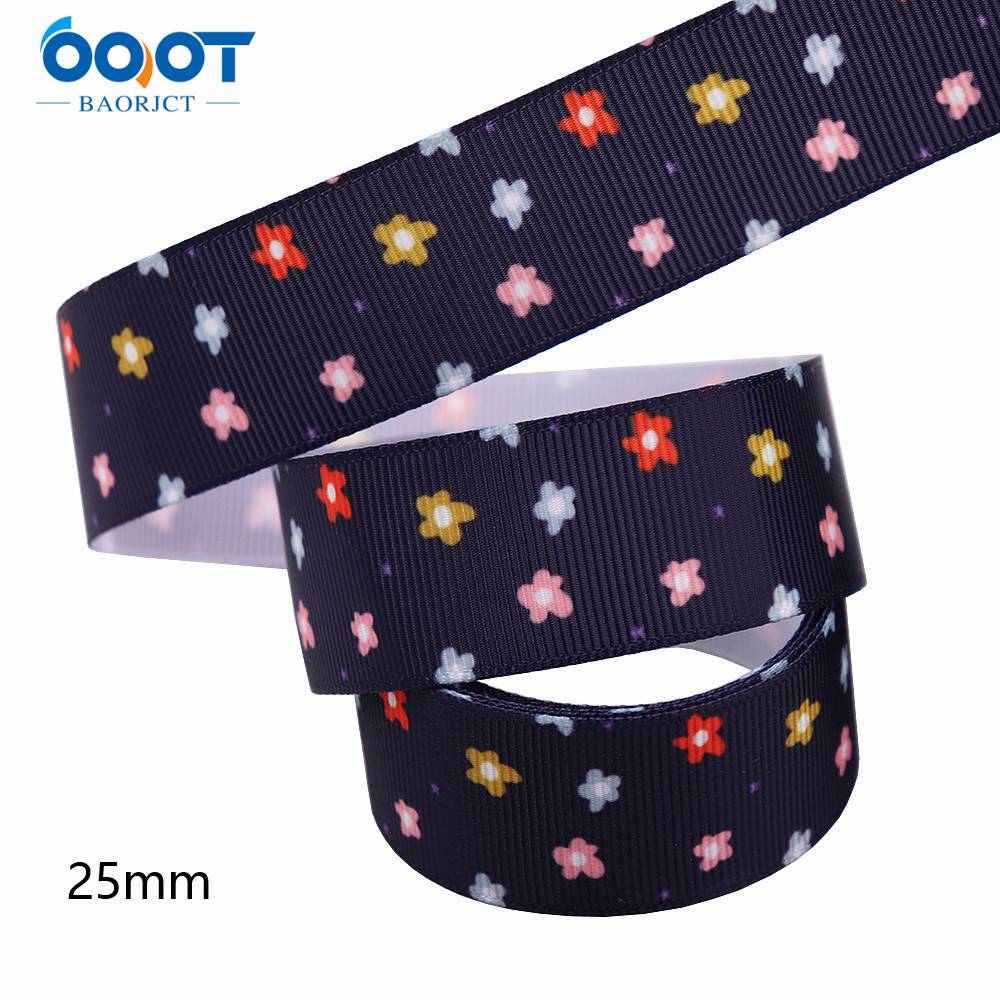 Flower Thermal Transfer Printed Grosgrain Ribbons,25mm 10Yards M-211111-2103 Wrap Bow Cap DIY Accessories Decorations: M-211111-2114