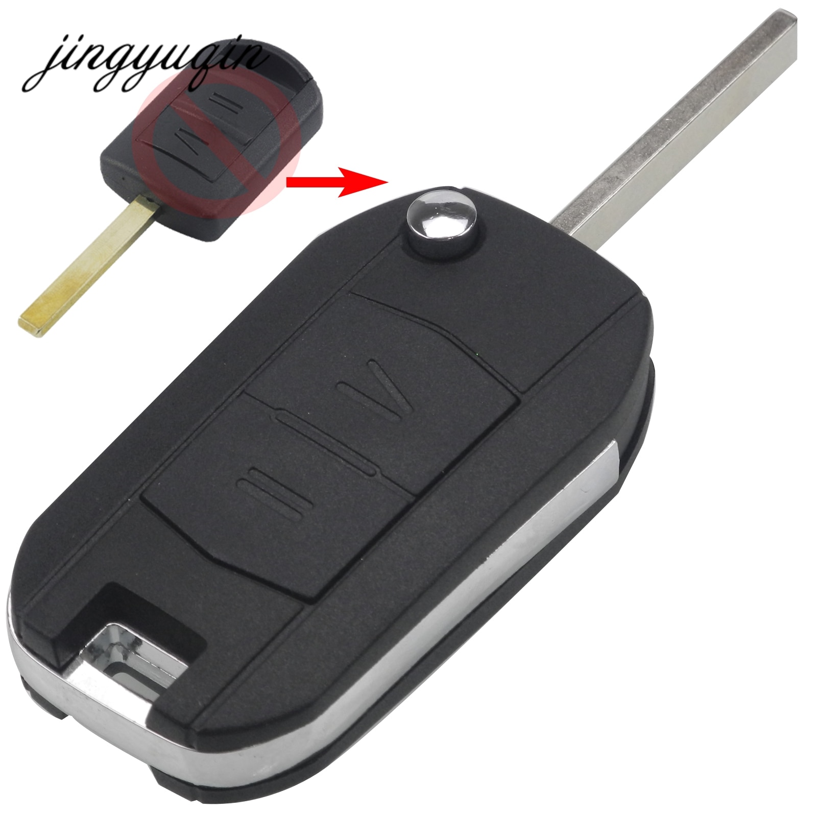Jingyuqin Gewijzigd 2 Knop Afstandsbediening Sleutel Shell Voor Opel Opel Corsa Agila Meriva Combo Ongesneden Blad Auto Flip Folding Key case