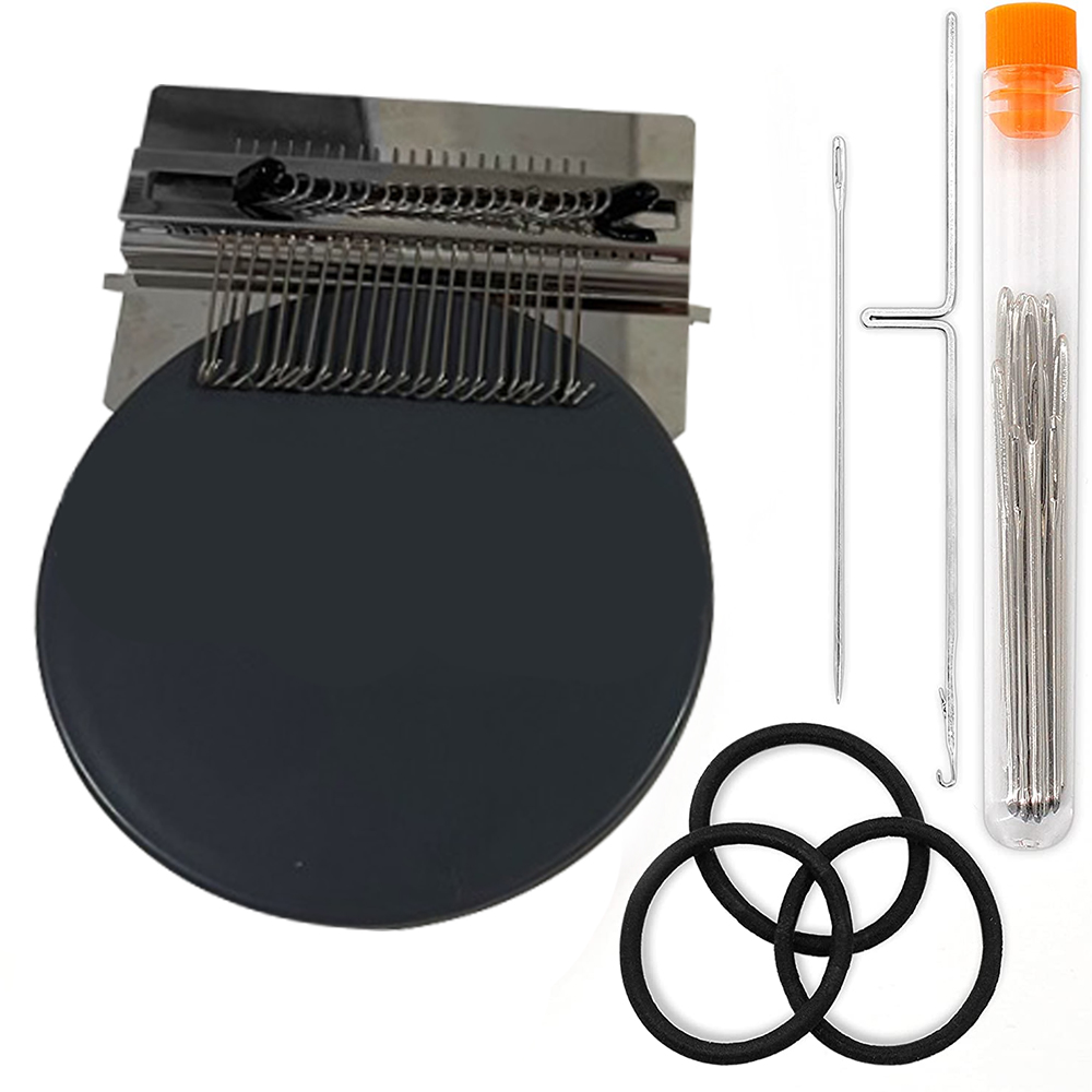 뜨개실 Crochet Mini Knitting Machine Small Loom Machine Tools Easy To Carry Small Loom Household Knitting Machine For Mending Socks: Dark Green