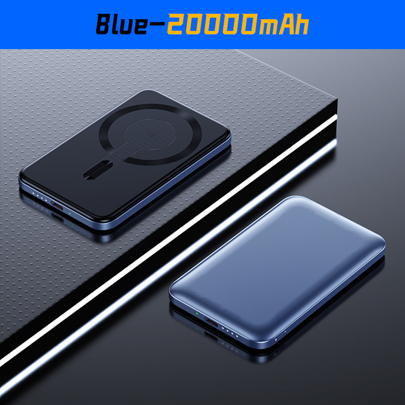 50000mAh Powerbank Ultrafino Liga de Aluminio Sem Fio Carregamento Rápido Banco de Potência de Sucção Magnética com Uma Capacid: Oro