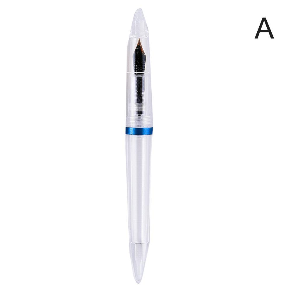 Hög kapacitet reservoarpenna transparent klar pipett skola nib fontänpenna penna kontorsmaterial 0.5mm pe  u8 m 4: A