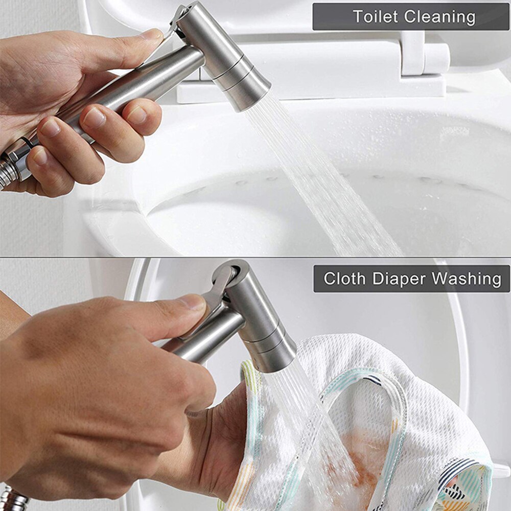 Acero inoxidable 304 Set de bidé inodoro Bidet rociador grifo baño pulverizador de mano cabeza de ducha de las mujeres de la limpieza