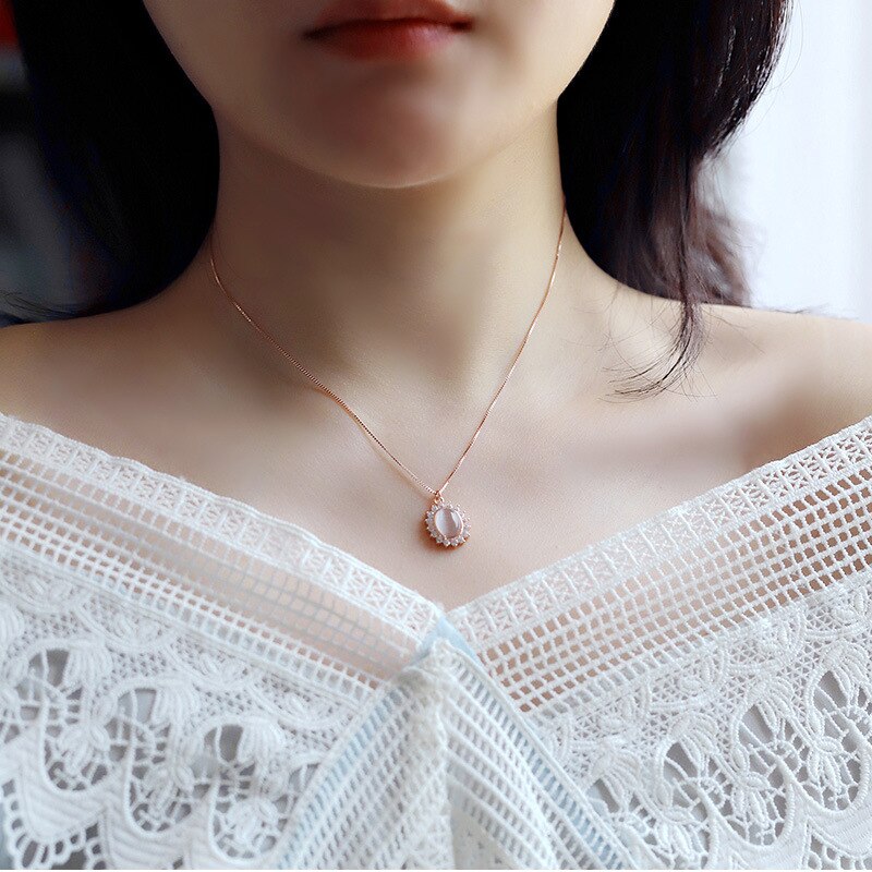 Böhmischen Mond Sterne Kristall Herz Choker Halskette für Frauen Schmetterling Halsketten Anhänger auf Neck Chocker Mädchen Koreanische Schmuck: rose gold stone