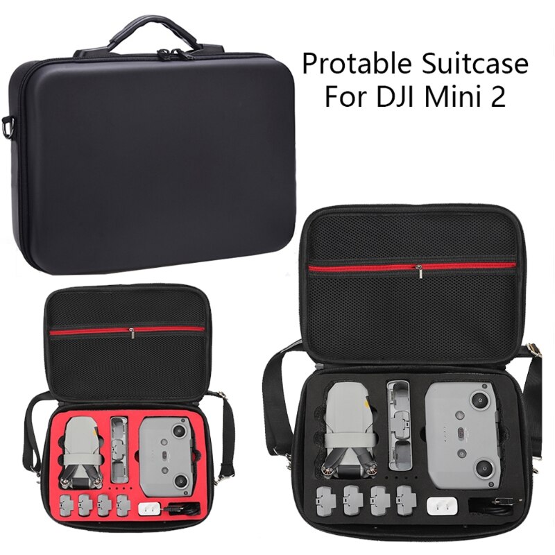 Stødsikker vandtæt pu opbevaringspose rejsetaske beskyttende kasse til -dji mini 2 drone tilbehør