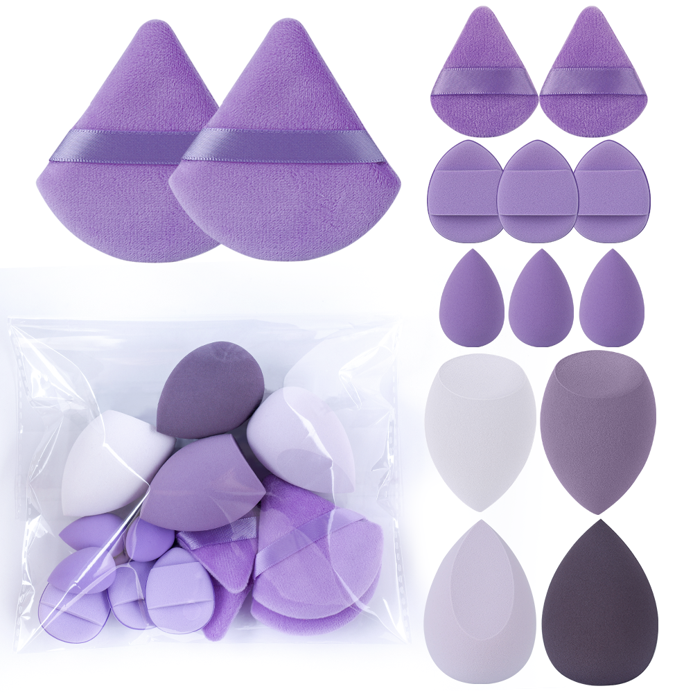 Juego de brochas de maquillaje para mujer, 3-20 piezas, base, sombra de ojos, colorete, resaltador, corrector, herramienta de belleza femenina, esponjas de belleza, esponjas para pulgar: Marfíl