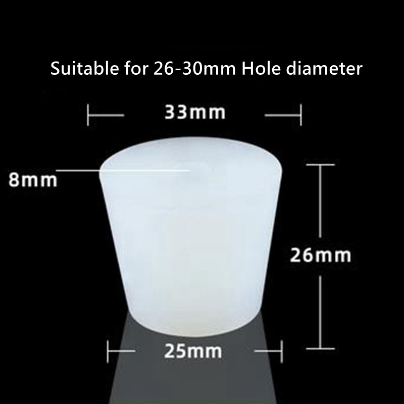 2 stk silikon vin gummi propp plugg med hull food grade airlock ventil brygg for gjæring fat hjemme øl brygging: Størrelse 6 med hull