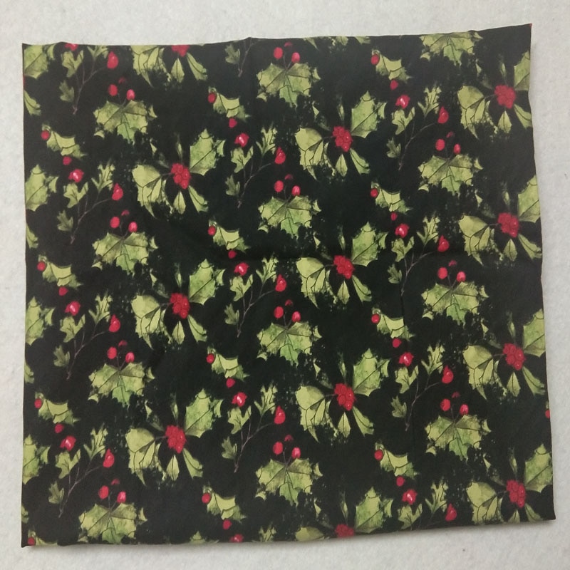 50 x 105cm grønbladet rødt kirsebærtrykt bomuldsstof julestof patchwork til stofkjole hjemmeindretning