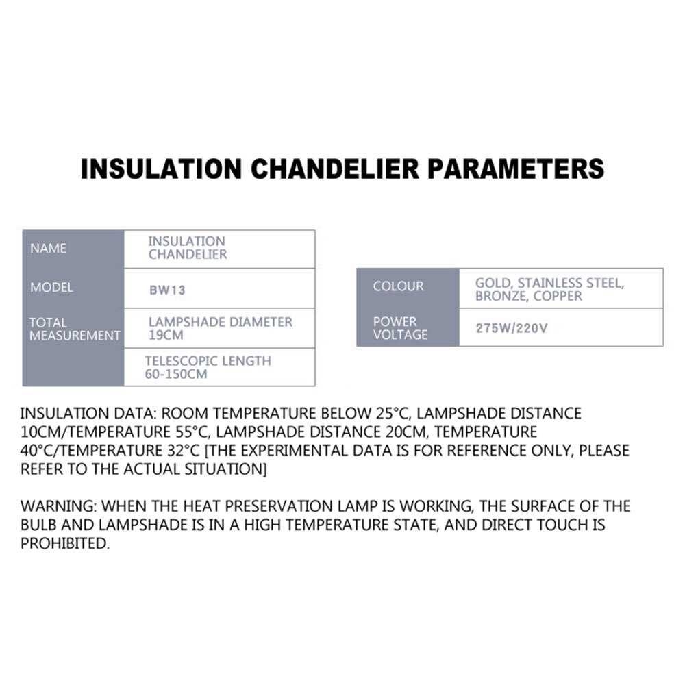 Food Heat Preservation Lamp Electric Heat Lamp Retractable Buffet Food Insulation Lamp Buffet Food Warming Tool