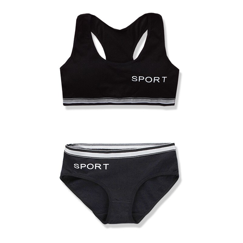 4 set/lot tonåringar pubertet gym underkläder trådlösa tonåring tjejer sport bh trosor 8-14y