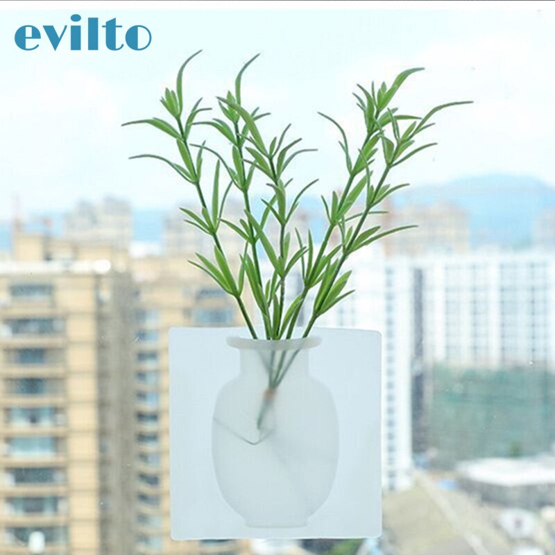 Evilto Siliconen Sticky Vaas Magic Rubber Bloem Plant Vazen Bloem Container Voor Kantoor Muur Vazen Decoratie Thuis