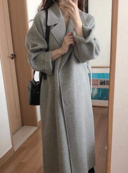 Vrouwen Koreaanse Winter Lange Overjas Uitloper Jas Losse Plus Size Vesten Volledige Mouw Manteau Femme Hiver Elegante: GRAY