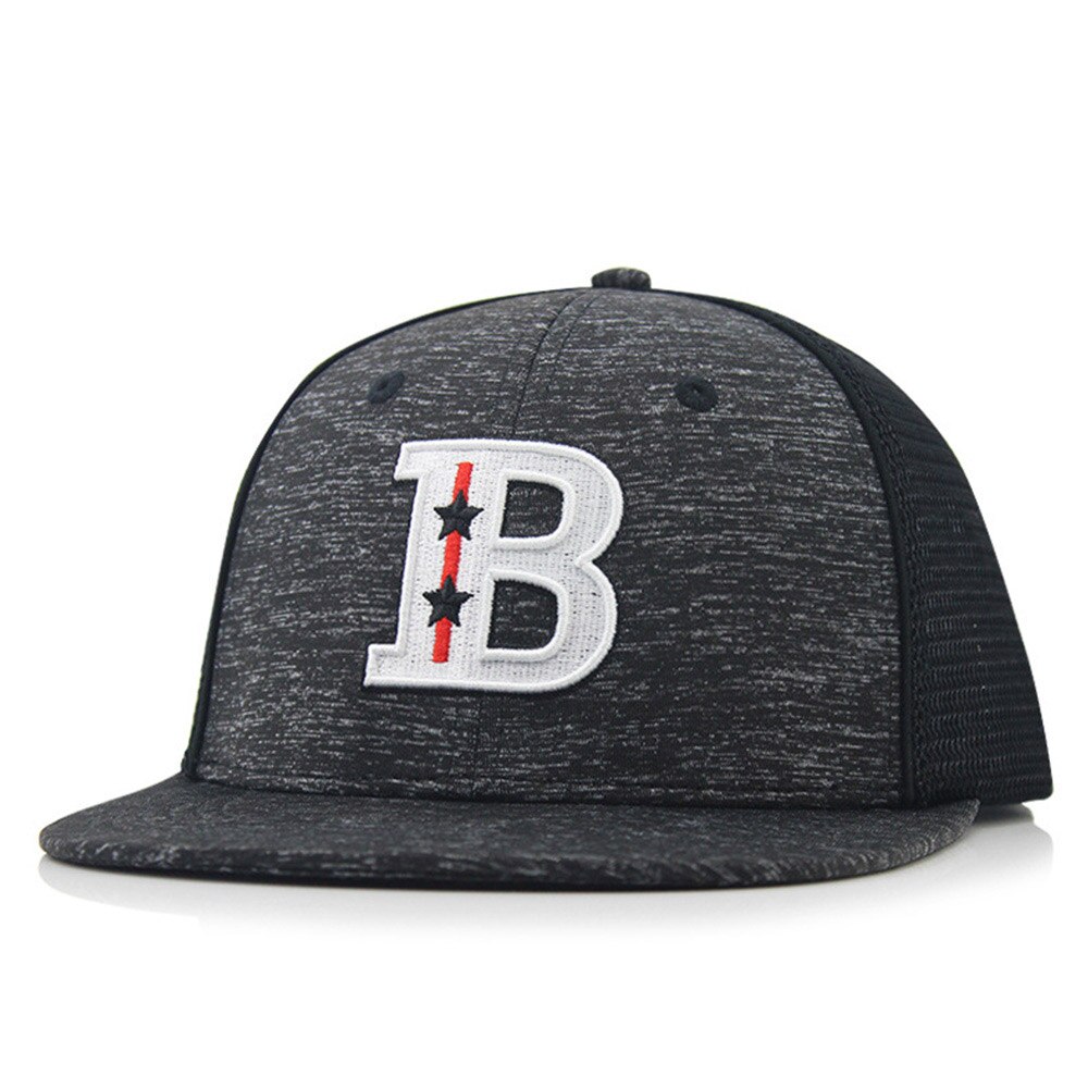 [aetrends] hip hop hat mesh flad baseballkasket cool kasketter og hatte til mænd z -9968: Sort