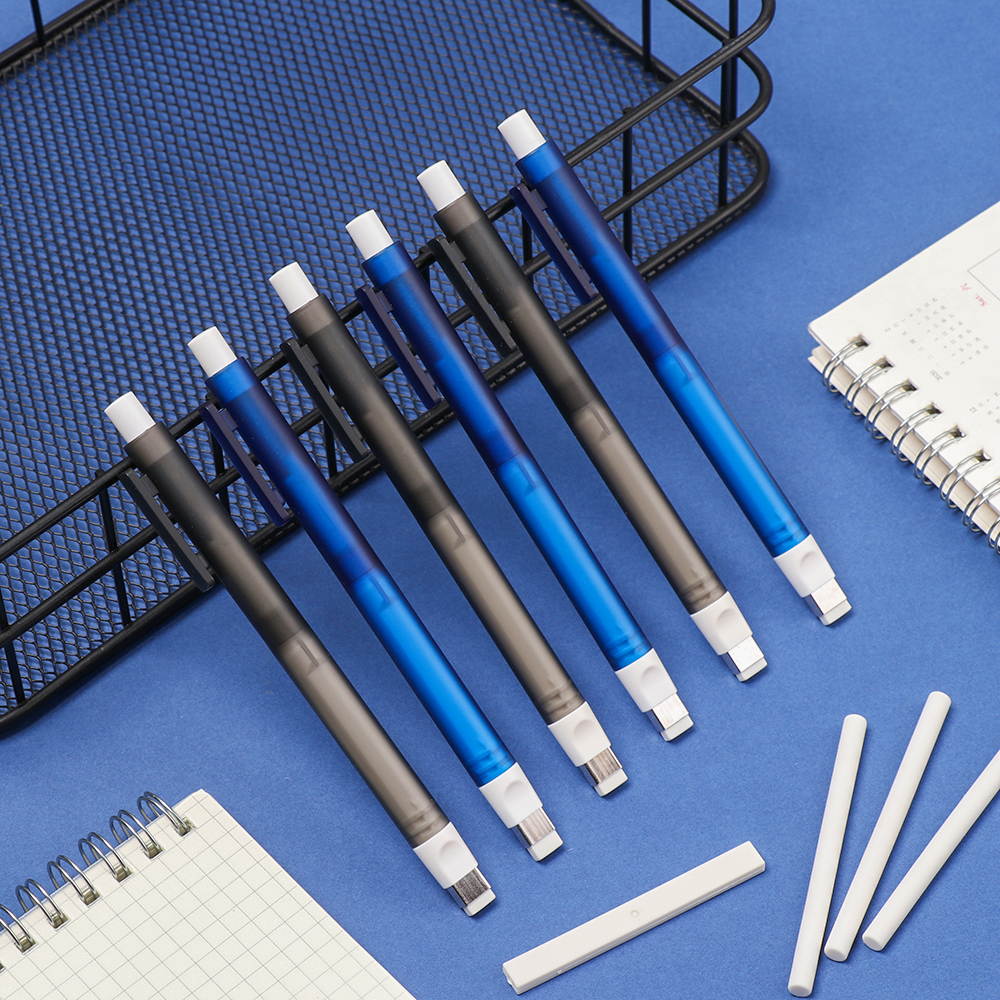 Pen-shaped Soft Drawing Eraser Push Erasers Set Automatic Telescopic Erasers Stationery Learning PVC Erasers Student