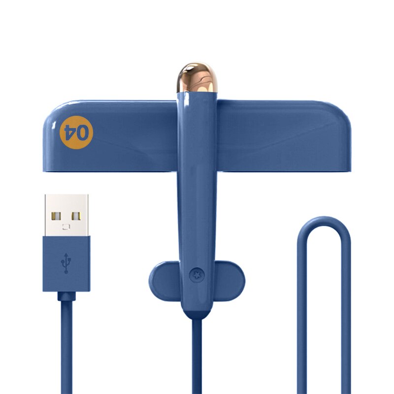 Schattige 4- poorts usb 2.0- hub usb-hub 3.0 draagbare hub usb-vliegtuigvorm usb-splitter externe multi-poort usb-hub voor xiaomi: Blauw