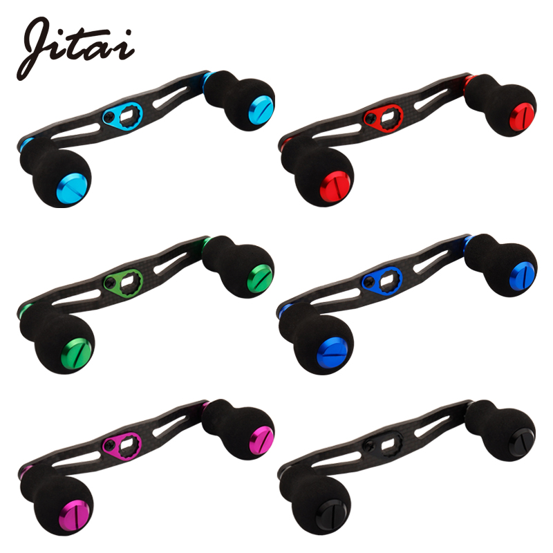 Jitai 8*5/7*4Mm Gat Carbon Visserij-reel Handvat Voor Baitcasting/Spinning Wielen Zwart Eva knoppen Vissen Accessoires Rocker