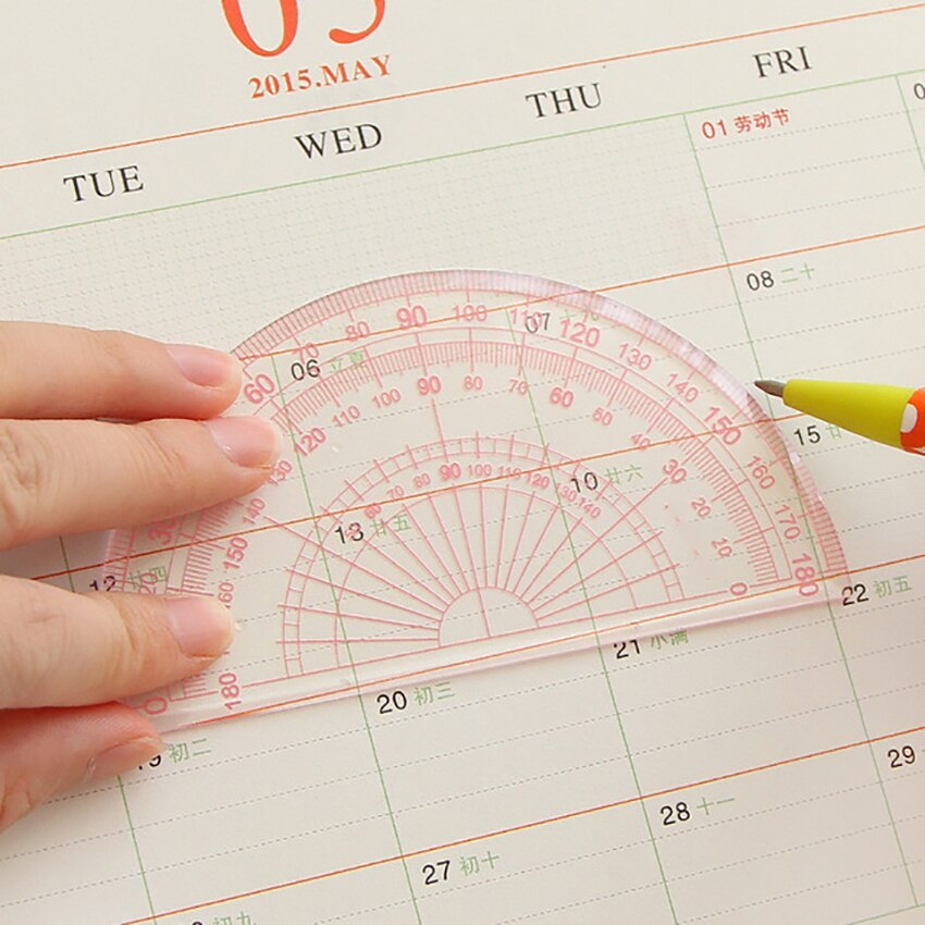 4pcs/set plastic Ruler Protractor Student Maths Geometry Metal Triangle Ruler Set Office School Supplies Learning Measuring tool