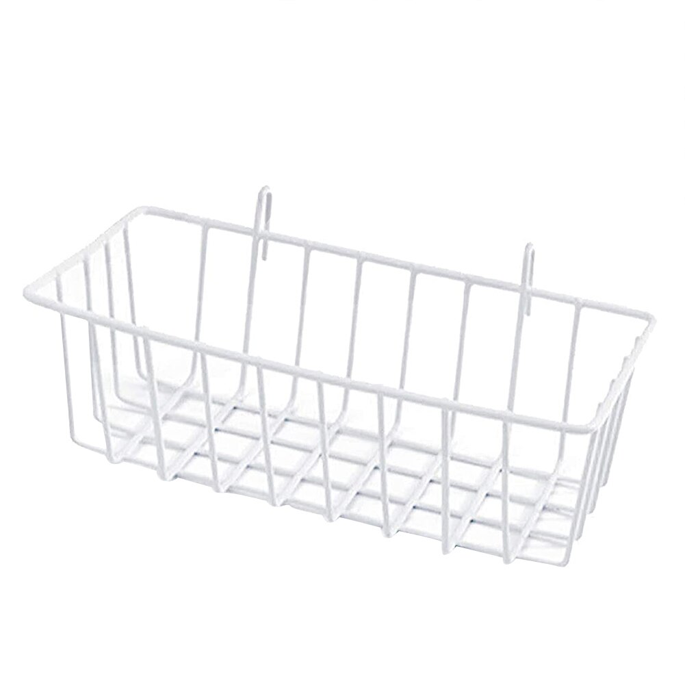 Hanging Basket Metal Wire Wall Hanging Storage Basket Home Flower Pot Display Holder XBFF: White