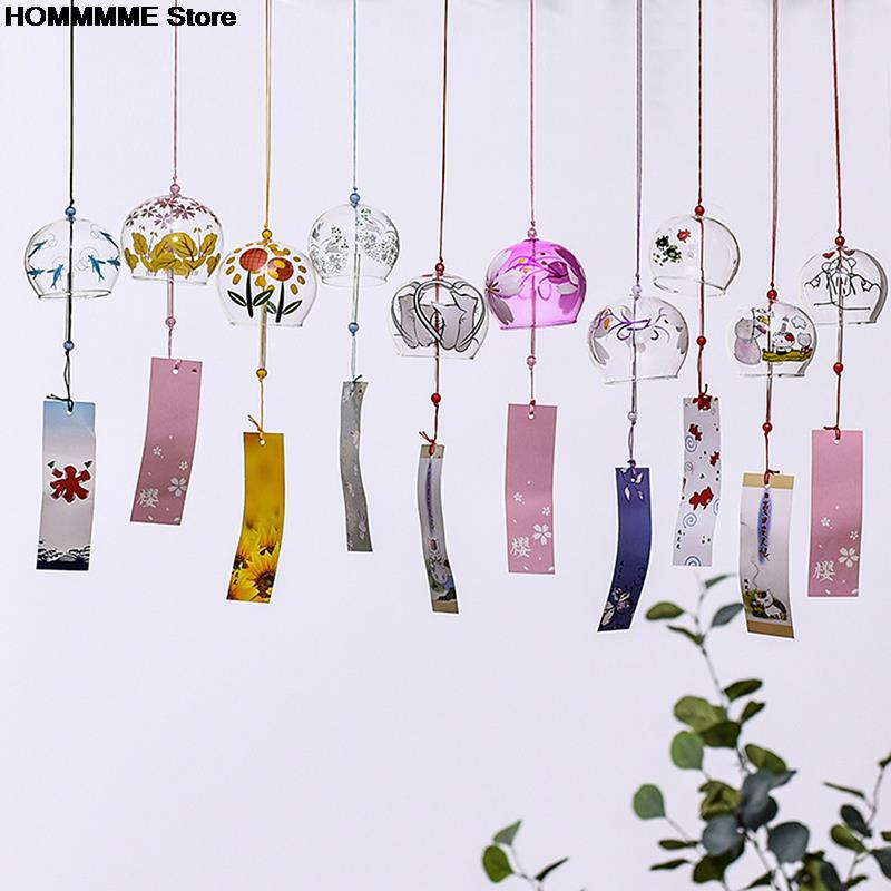 Japanese Wind Bell 1PC Japan Wind Chimes Handmade Glass Furin Home Decors Spa Kitchen Office Decor