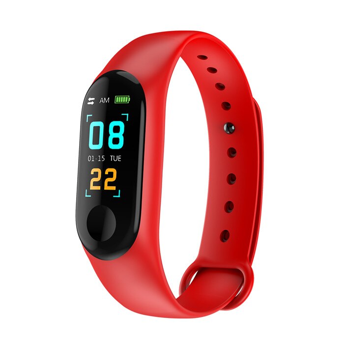 Digital ur mænd kvinder smarte armbåndsure blodtryk søvn pulsmåler sport armbåndsur applikeret ur  ip67: Rød