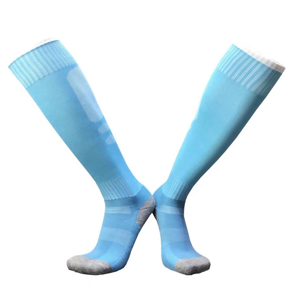 Kids Football Socks Long Tube Boys And Girls Soccer Socks Thickening Towel Stokings Sports Socks Protective Foot: ETM 013 lake blue