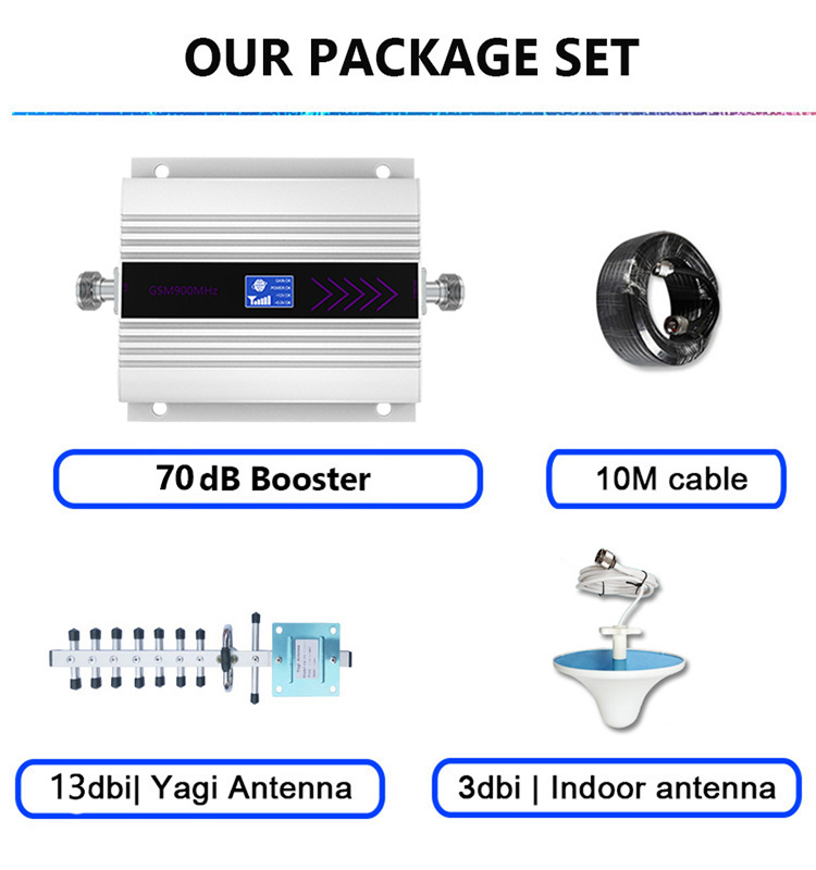 AMPLIFICADOR DE señal móvil 2G, 3G, 4G, DCS, LTE, 1800MHZ, 2100MHZ, red para llamadas de voz, WCDMA UMTS, repetidor de refuerzo móvil, 70dB