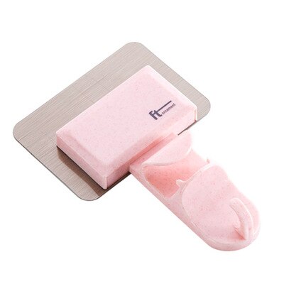 Gancho de ventosa sin rastro, gancho de lavabo para pared de baño, vara para colgar en la pared, gancho colgador para cocina, herramientas: pink