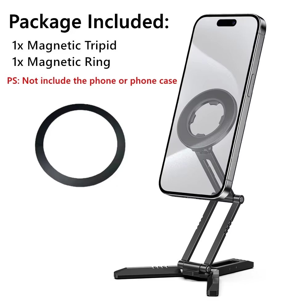 Foldable Magnetic Phone Holder Desktop Lazy Tripod Cell Phone Stand For Magsafe iPhone 16 15 14 13 12 Pro Max Smartphone Bracket: Default Title