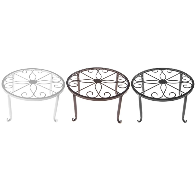 Metal Plant Pot Stand Flowerpot Base Holder Rack Round Indoor Outdoor Home Decor