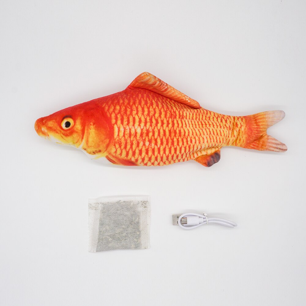Jouets électroniques pour chats, poisson à l'herbe à chat, contrôle tactile, amusants, rechargeables, anti-stress, pour chats, chatons, chiens, produits pour animaux de compagnie: Carpe rouge