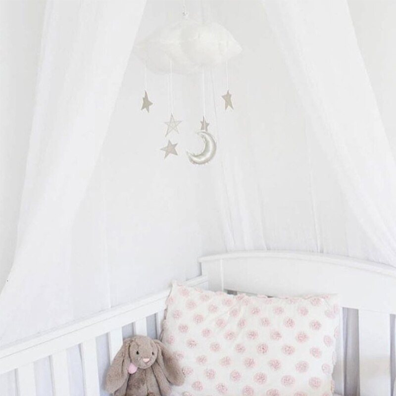 Koodykids barnrum dekor barnkammare hängande dekor vit rosa moln månen hängande dekor för baby flicka pojke rum plantskola dekoration