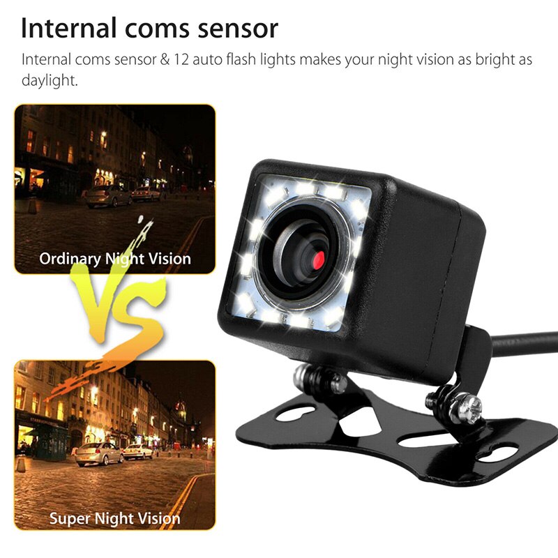Caméra de recul de voiture caméra de recul caméra de recul étanche CMOS 12LED
