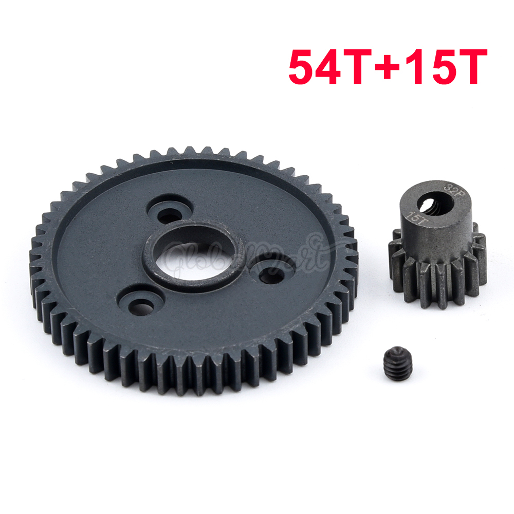 Metalen Staal 54T 0.8 32 Pitch 3956 Tandwiel En 15T 17T 19T Gears Gear Sets voor Traxxas Slash 4X4 4WD 2WD Vxl Rally Vxl Stempel: 54T and 15T