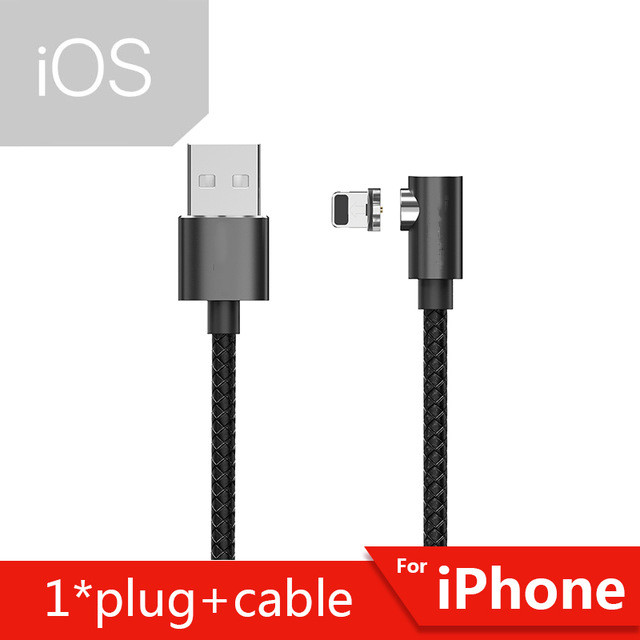 Magnetische Ladegerät Micro USB C Typ C Kabel Für Huawei P40 iPhone XR 11 Magnetic Charging Schnelle Magnet Kabel Telefon ladekabel: 2M / Black For iPhone