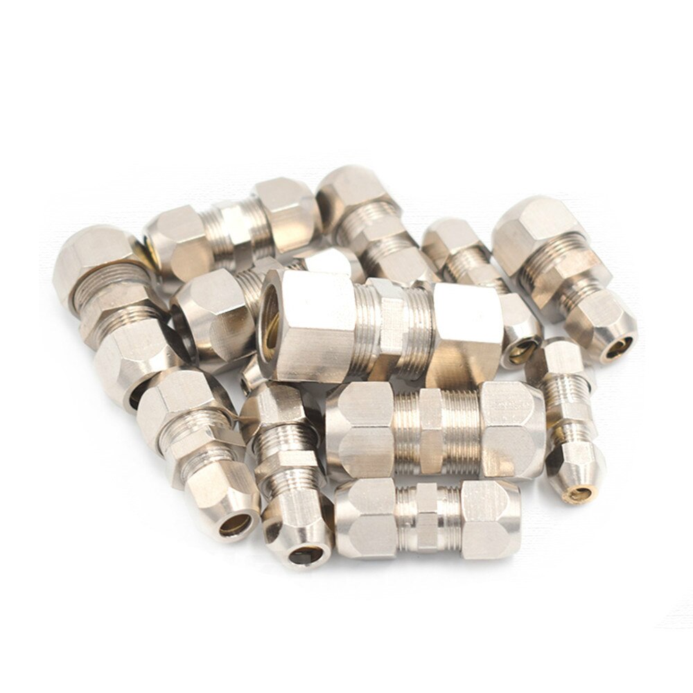 Knelbus buisfitting 4-16mm messing buis dubbele kaartset koperen verbindingen buismoer borging dubbel recht