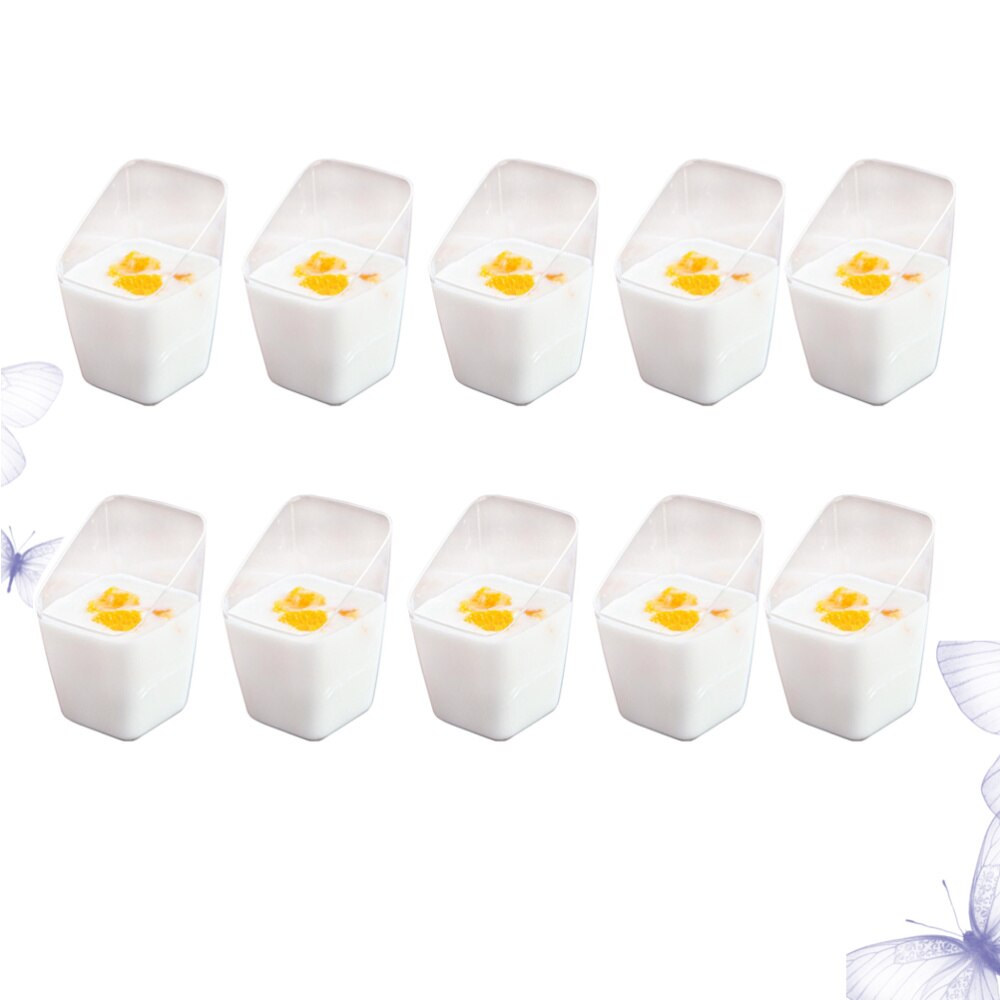 Mousse Cup Oblique Square Disposable Mini Tiramisu Cup Dessert Containers for Restaurant Cafe: Picture 2