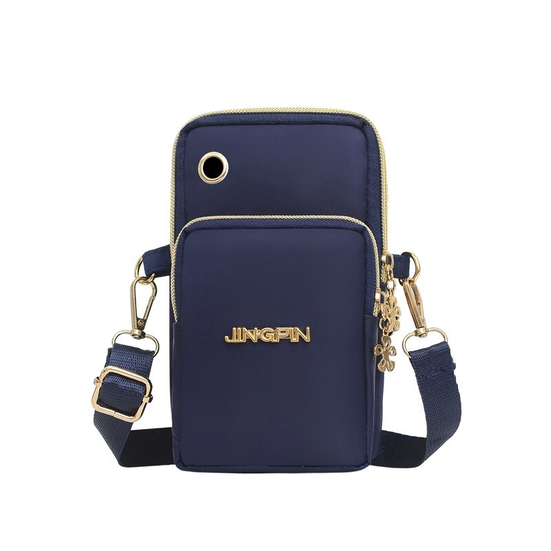 Sac à bandoulière simple pour femmes, sacoche pour téléphone portable, coréenne, sport, bras, loisirs, pochette croisée,: Dark Blue