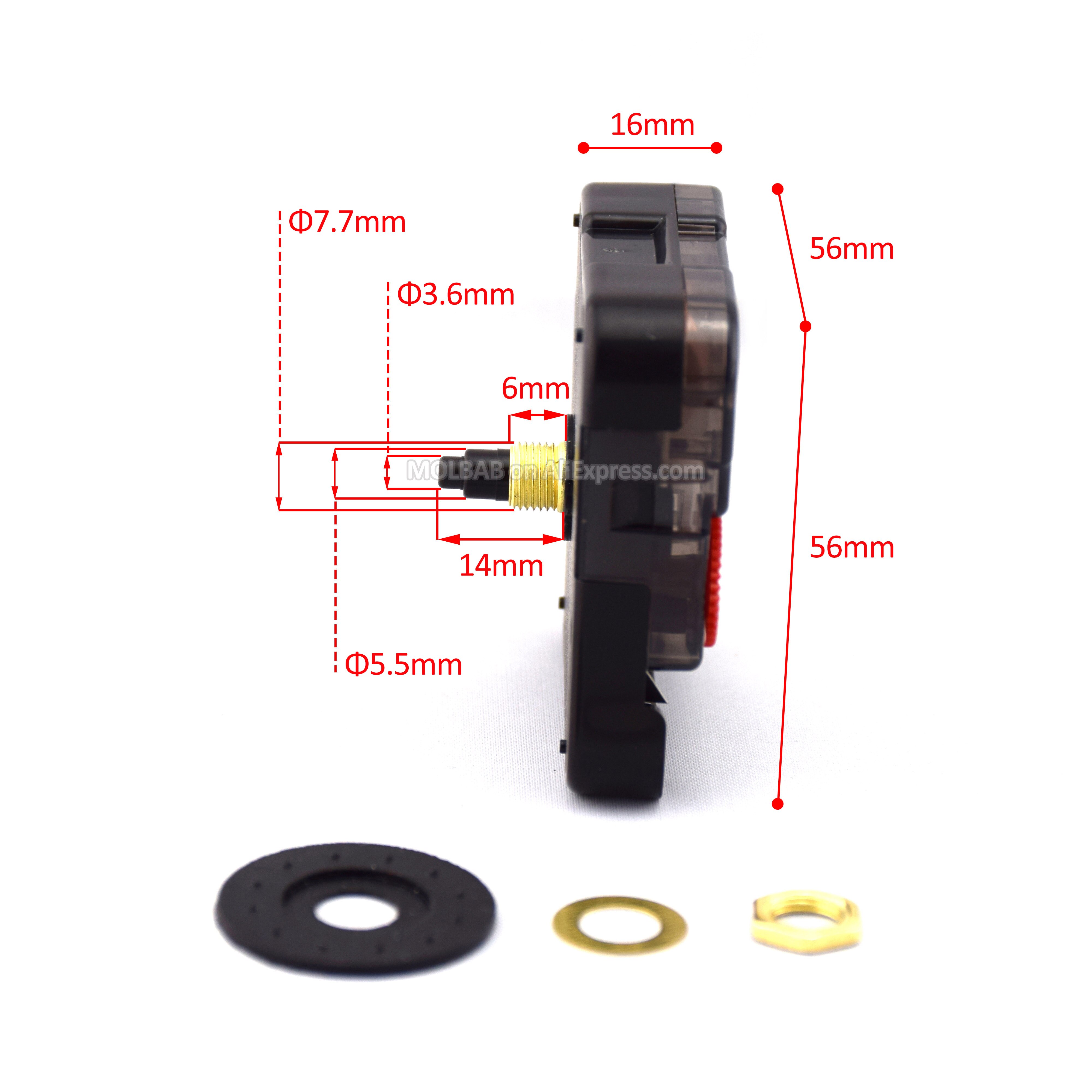 14mm Shaft Quiet Sweep Quartz Clock Movement Parts YOUNGTOWN 12888st DIY Wall Timepiece Mechanism Horologe Repair Accessories