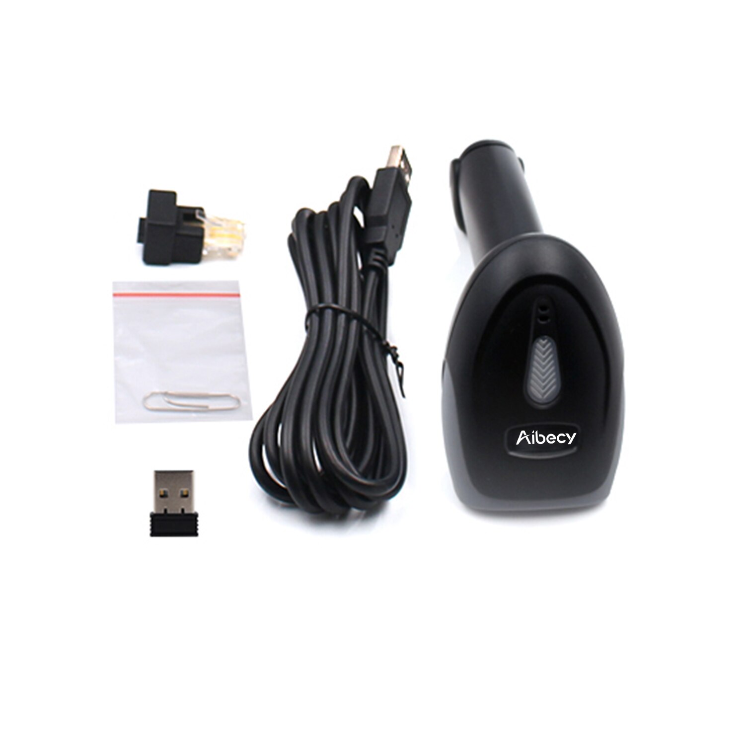 Aibecy 2.4G Draadloze 1D Code Scanner &amp; Usb Bedrade Bar Code Reader Handheld Barcode Scanner Voor Supermarkt Retail Magazijn