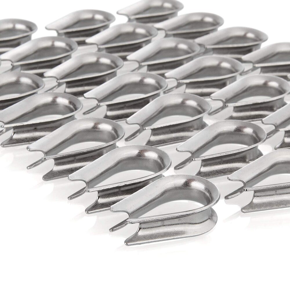 50 Pack M4 Stainless Steel Thimble for 1/8 inch Grandado