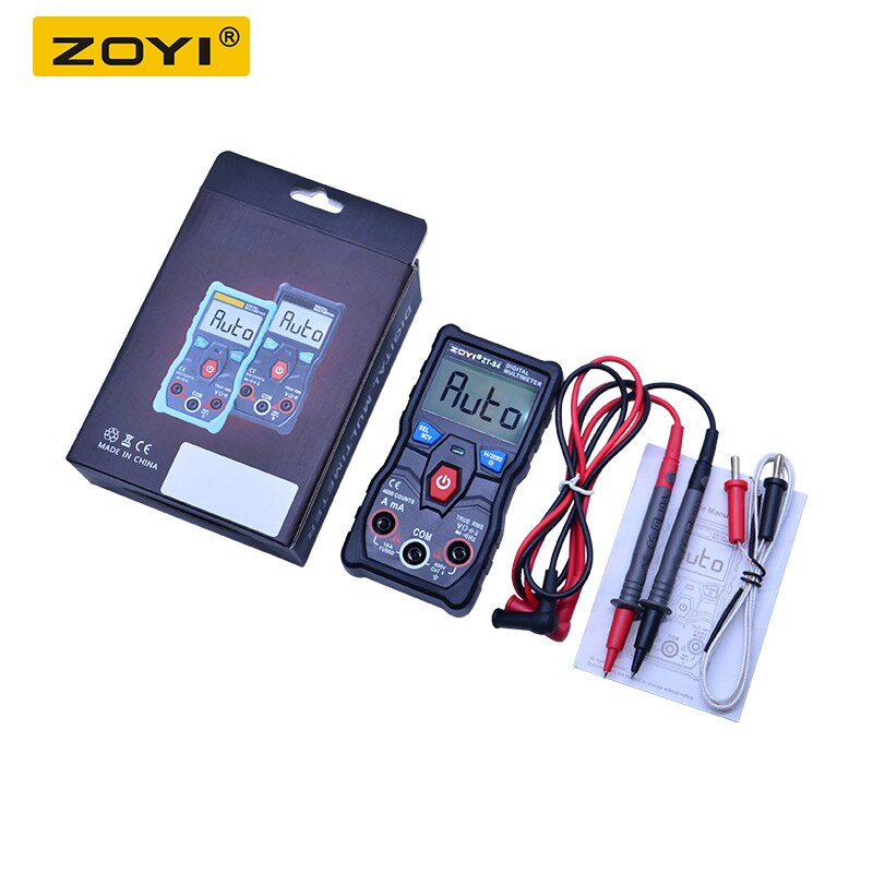 ZT-S4 RMS auto ranging Digital Multimeter 4000 counts AC DC Ammeter Voltmeter+NCV Temperature capacitance frequency tester: With Color box