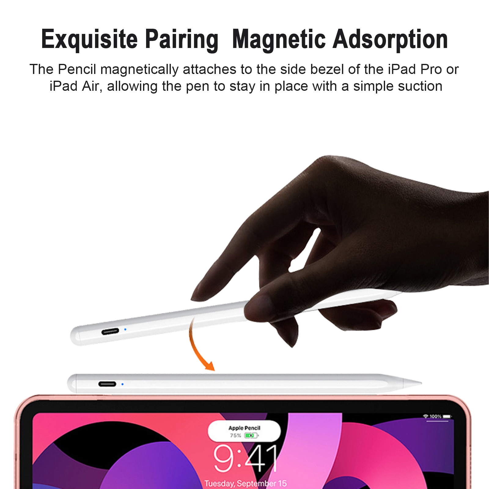 For Apple Pencil iPad Pro Stylus Touch Pen for Table with Palm Rejection Bluetooth Power Display For iPad