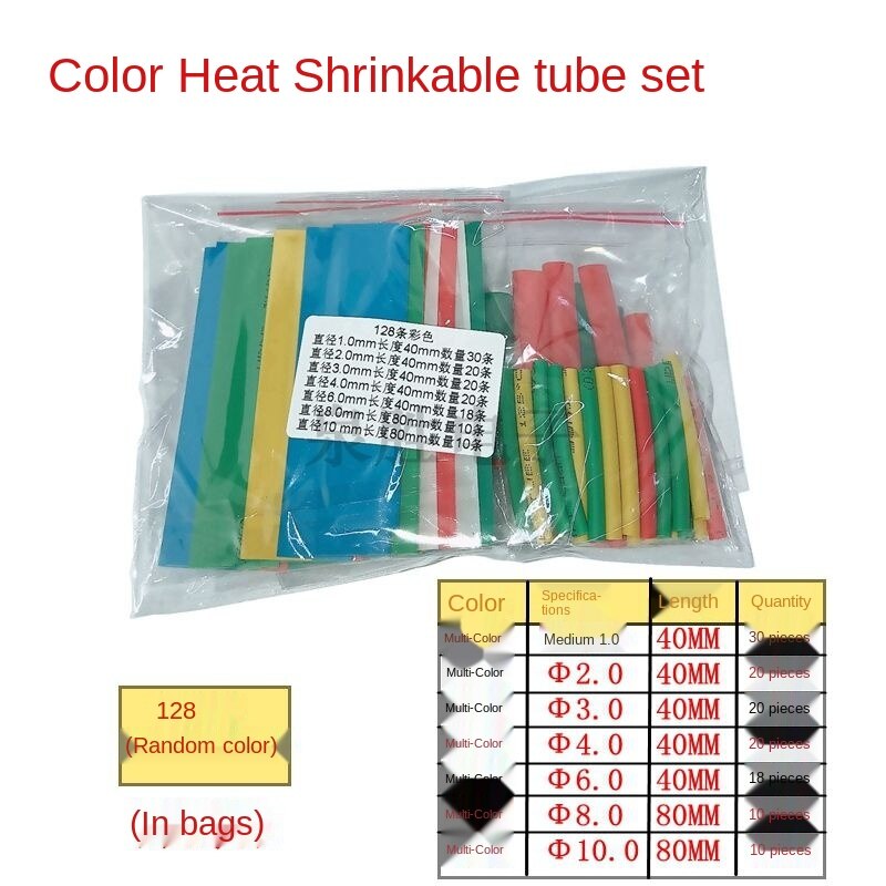 Schrumpf Schlauch Bausatz Isolierung Sleeving Termoretractil Polyolefin Schrumpfen Verschiedene Schrumpf Schläuche Draht Kabel für Kabel: 128Stck