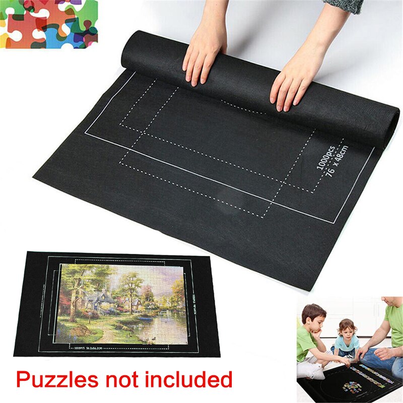Portable Travel Puzzle Storage Mat Roll Up Mat Jigsaw Roll Felt Mat Play Mat for up 1500/2000/3000 Pieces